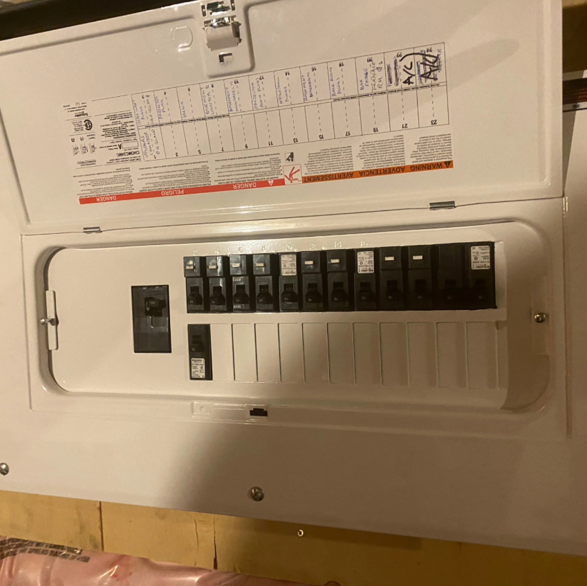 Licensed electrician working on a modern electrical panel